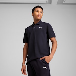 Camiseta tipo polo Essentials de piqué para hombre, New Navy, extralarge